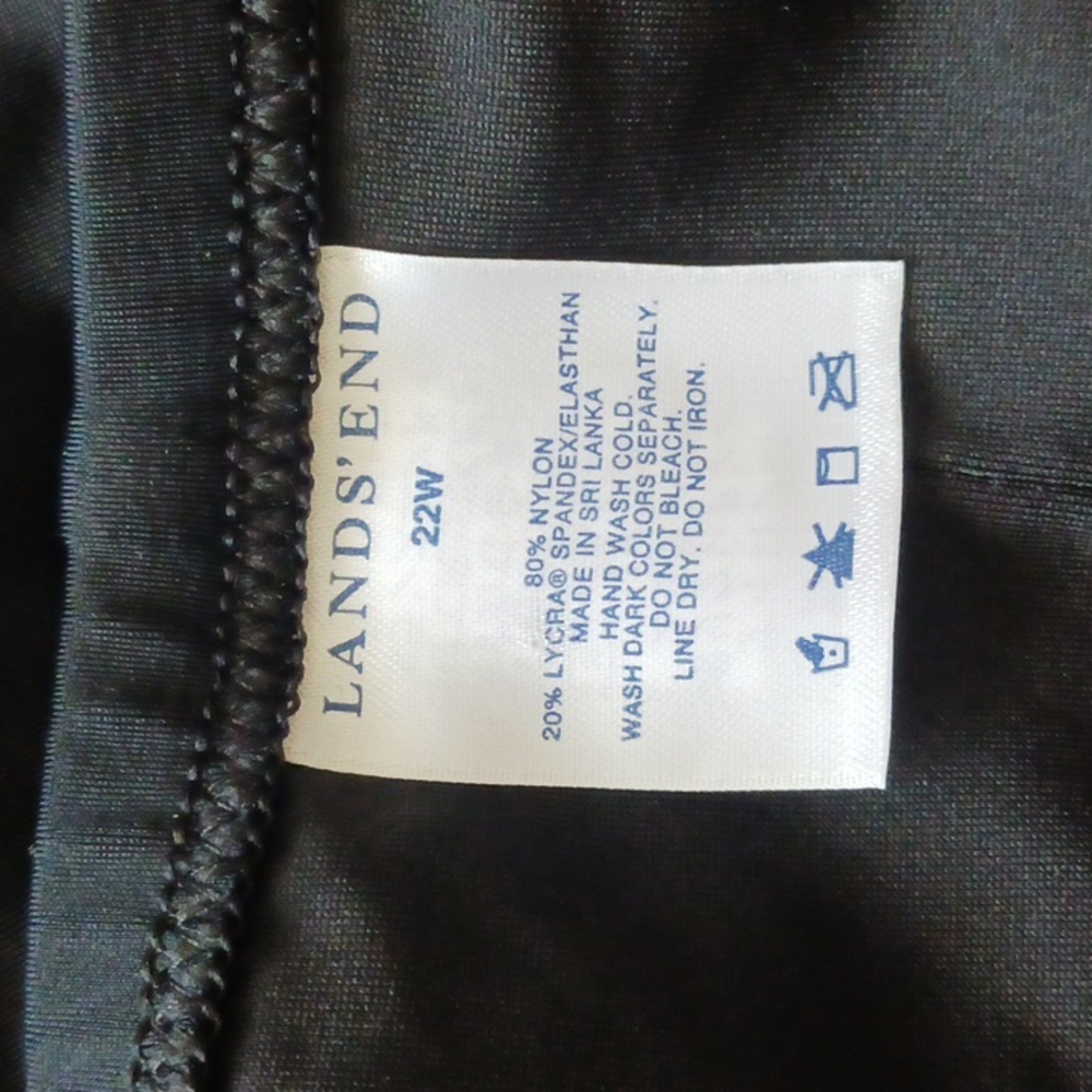 Land's End Swim Bottoms With Skirt Pull On Plus Size Black 22W - Picture 4 of 4